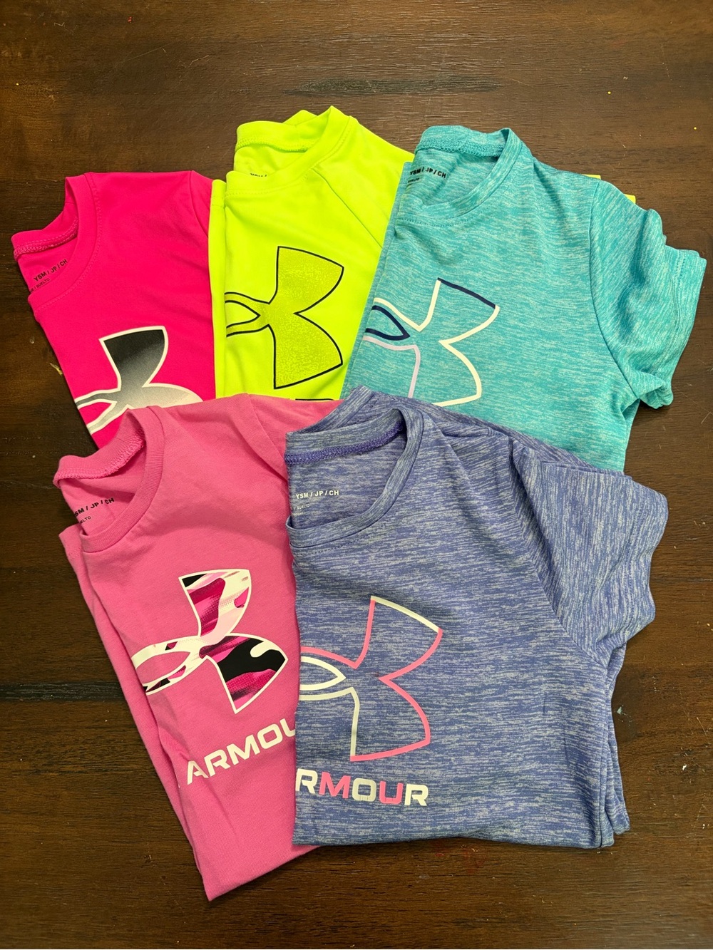 Under Armour Youth Lot of 5 Short Sleeve Logo Tees Size Small
